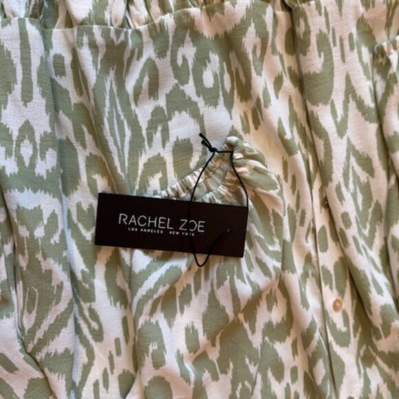 NWT Rachel Zoe Sage & Cream Boho Beach Dress - Size M - Picture 4 of 7
